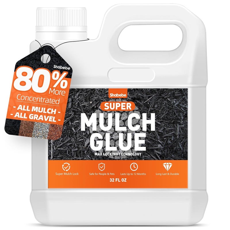 Shabebe Mulch Glue for Landscaping, 32OZ Rock Glue, Fast-Dry Non-Toxic Weather-Resistant Strong Gravel Binder, Pine Straw Outdoor Strong Pebble Gravel Hold for Garden, Mulch Lock and Pea Gravel Stabilizer - Image 1